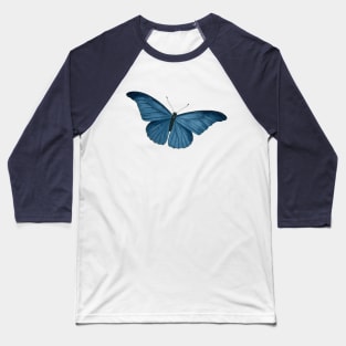 Gorgeous Vintage Bright Blue Butterfly Design Baseball T-Shirt